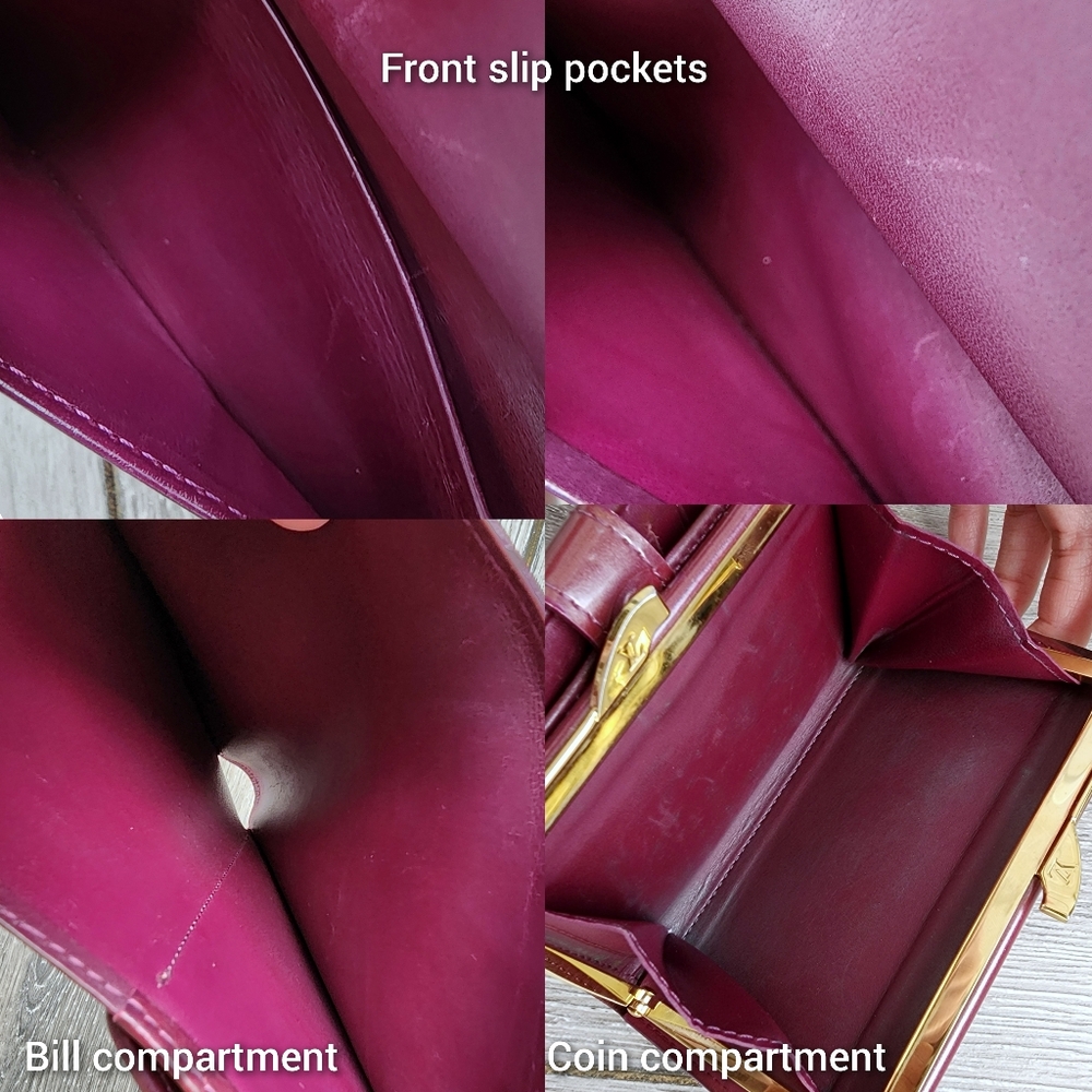 Louis Vuitton EUC Rouge Fauviste Collection Patent Burgundy Vernis French Wallet - Picture 4 of 12